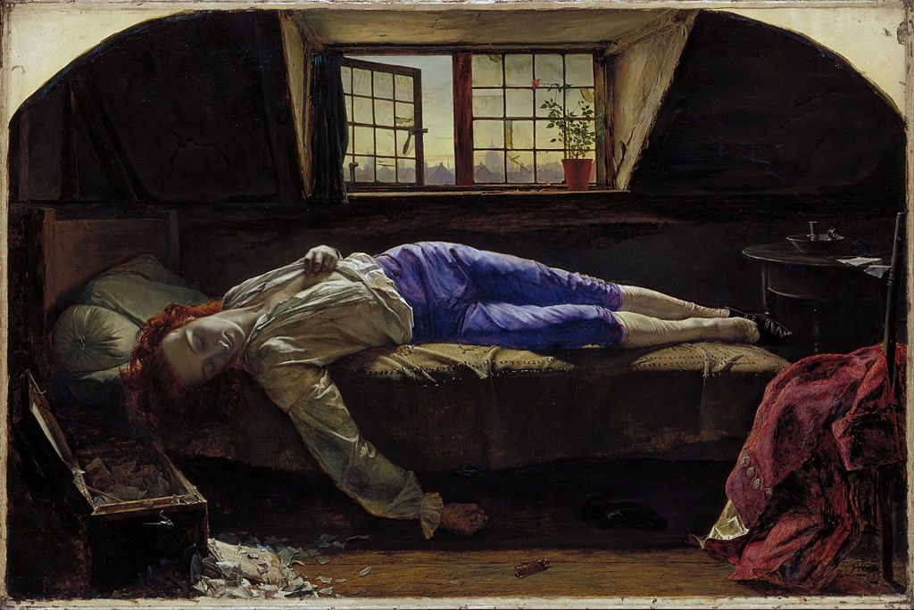 A painting of a person lying on a bed Description automatically generated
